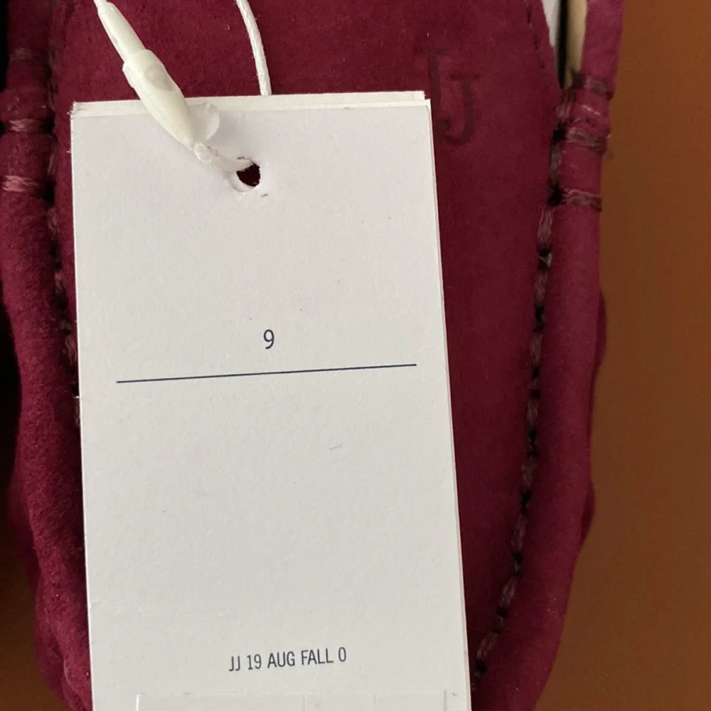 Boy’s Suede Leather Moccasins Shoes Janie And Jack Burgundy Size 9